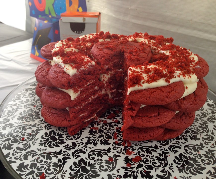 Red Velvet & Cream Cheese Cookie Stack Cake 