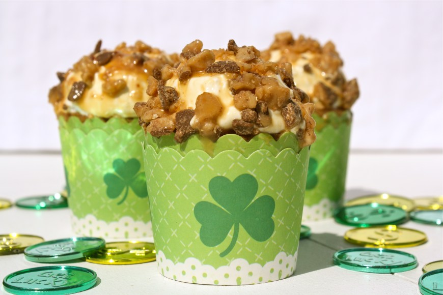 Caramel Toffee Pot of Gold Cupcakes