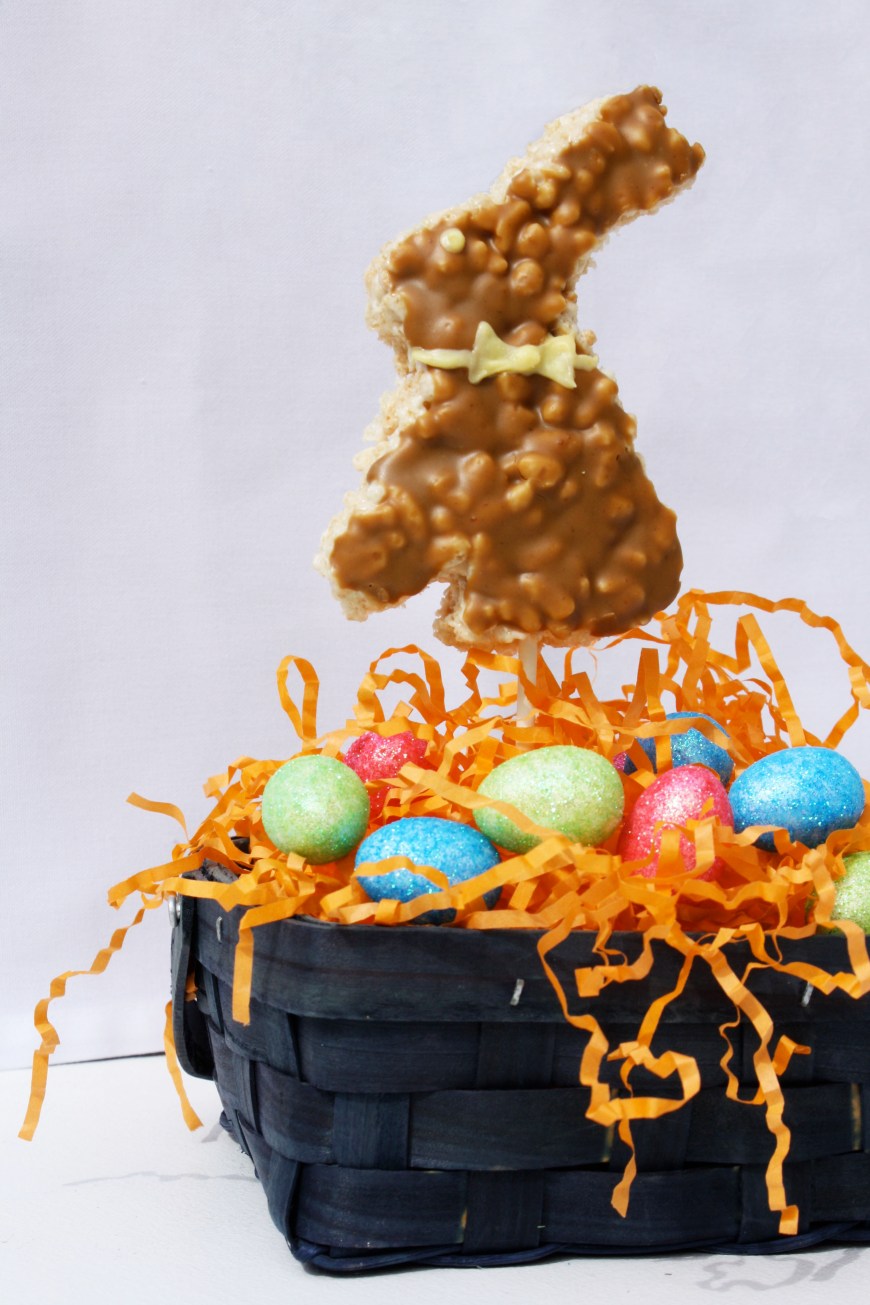 Bunny Rice Krispie Pops Dipped In Cookie Butter