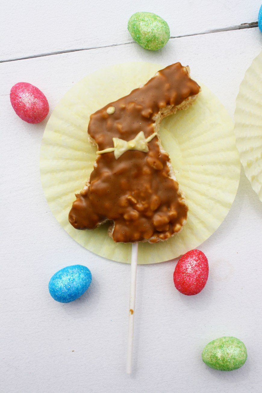 Bunny Rice Krispie Pops Dipped In Cookie Butter 