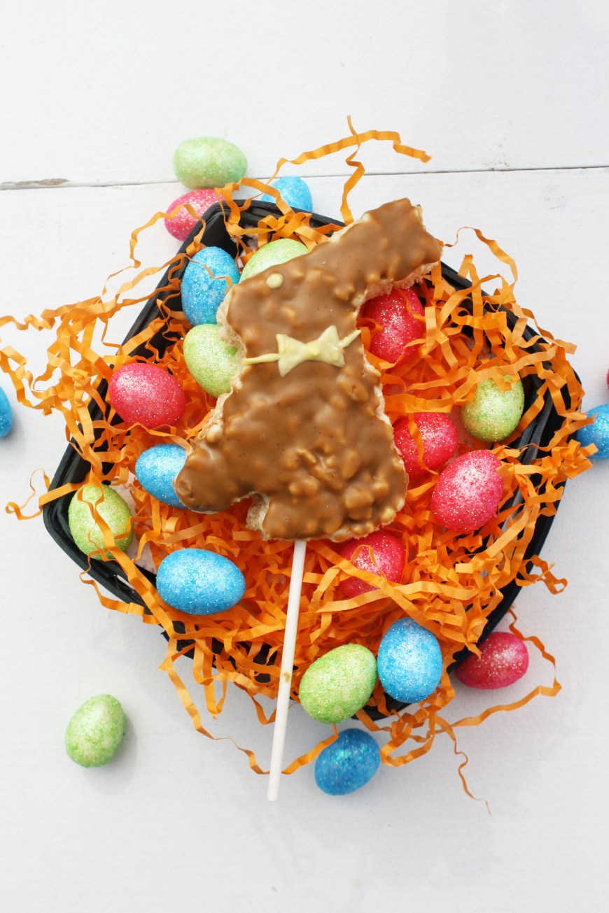 Bunny Rice Krispie Pops Dipped In Cookie Butter