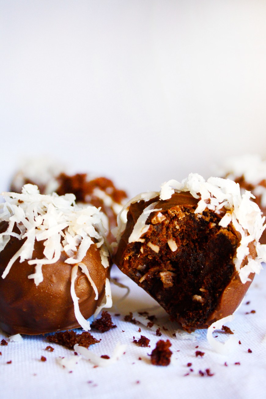 Coconut Chocolate Cake Balls 