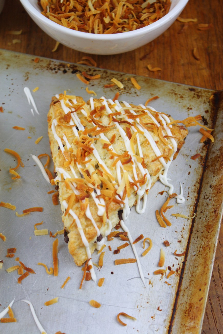 Coconut & Chocolate Cream Scones