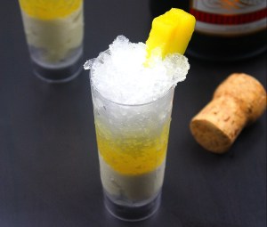 Pineapple Mimosa Granita with Vanilla Ice Cream 